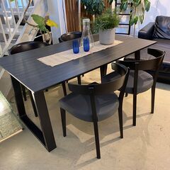宇都宮でオシャレな家具を探すなら『オトワリバース！』ダイニングテーブルセット カリモク karimoku 5点セット グレーブラック ダークブラウン 中古品