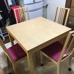【ネット決済】ダイニングテーブル椅子4脚（IKEA）