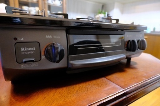 都市ガスコンロ Rinnai CHM34BKL 目立った傷なし ゴムホースなし