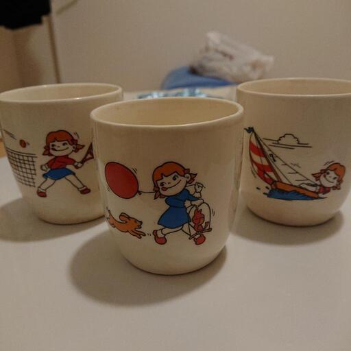 【お渡し先決定**】昭和レトロ ペコちゃん 湯飲みセット