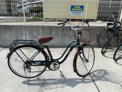 マルイシ 6段変速 26インチ 自転車 シティサイクル 中古 ママチャリ