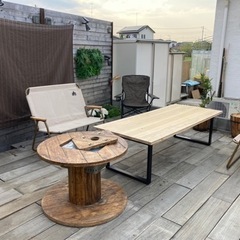 ケーブルドラムリメイクBBQテーブル ⭐️七輪付き⭐️