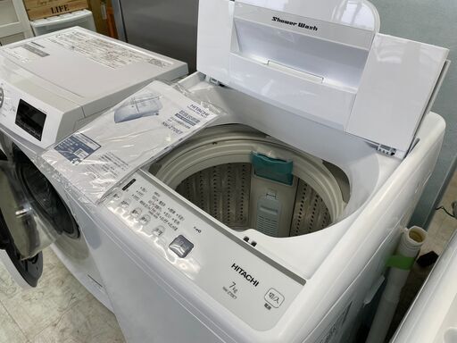 洗濯機の分解クリーニング行っています！配送設置込み！日立7.0K洗濯機　2021年製　分解クリーニング済み！！使用半年！！