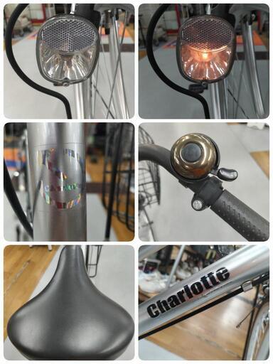 J005  銀黒ツートン 普通自転車 charlotte  ダイナモライト  26インチ J005 銀黒ツートン 普通自転車 charlotte ダイナモライト 26インチ