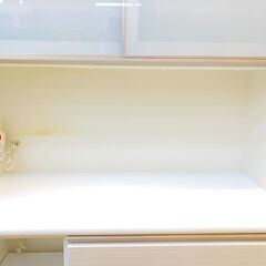 ニトリ キッチンボード 幅120cm ソフトクローズ引出し 鏡面仕上げ 木目 