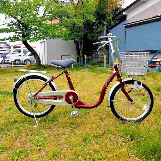 お年寄りの方におすすめ！　超・低床フレーム20インチ自転車　ワインレッド