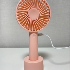 ハンディファン ピンク 扇風機 卓上 携帯 手持ち USB 単4×4個