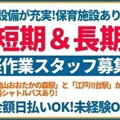 【勤務地：流山市】短期＆長期募集☆超カンタン軽作業☆全額日払いO...