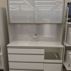 ☆ジモティ割あり☆ 松田家具 食器棚 ホワイト H197.5×D49×W88