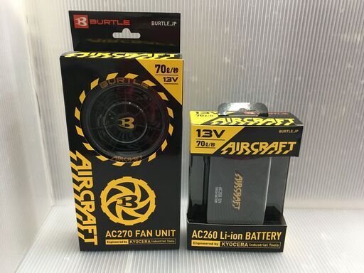 バートル 空調服用ファン＆バッテリー AC270/AC260 未使用品 13V ブラック BURTLE