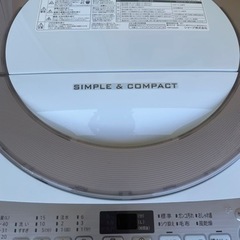 洗濯機　SHARP 2019年  未使用に近い美品
