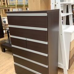 ダークブラウン&木目調　6段チェスト ダークブラウン木製チェスト 6引き出し カリモク家具 カリモク