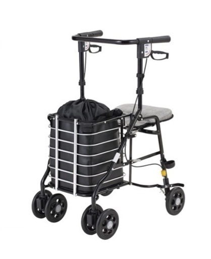【超美品】Ｕ字型カゴのせシルバーカー