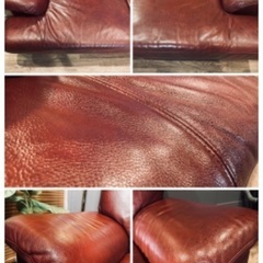 ☑️ヤフ売約済　芸術品90’sヴィンテージカリモク本革2.5人掛けソファー奇跡のコンディションアンティークインテリア