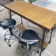 【ネット決済】カウンターテーブル 美品中古椅子二脚
