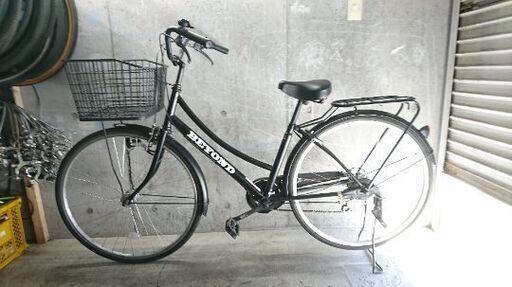 自転車中古 BEYOND 外装6段変速 オートライト 大きいカゴリアキャリア