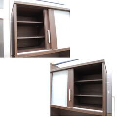 ニトリ レンジボード 幅89×奥行42×高さ180.5cm NITORI ブラウン 食器棚