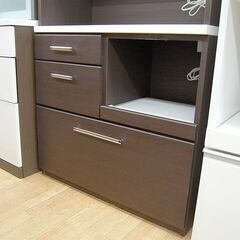 ニトリ レンジボード 幅89×奥行42×高さ180.5cm NITORI ブラウン 食器棚