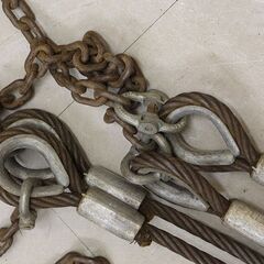 ４点吊りワイヤーロープ リング フック つり 玉掛 (HD1231wY)