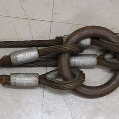 ４点吊りワイヤーロープ リング フック つり 玉掛 (HD1231wY)