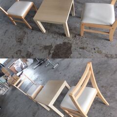 店舗用品　しっかりとした椅子2脚とローテーブルセット
