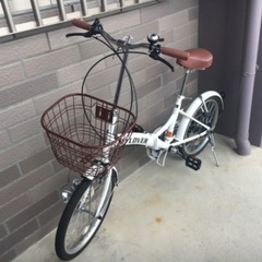 【金額交渉可】去年購入の白い折り畳み自転車