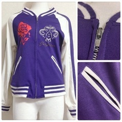 ご購入者様決定スタジャン 紫 昇り龍 刺繍 薔薇  長袖 ジャージ ジャンパー アウター ご購入者様決定スタジャン 紫 昇り龍 刺繍 薔薇 長袖 ジャージ