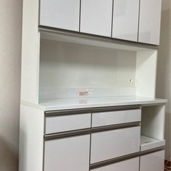 6月末まで最終値下げ】綾野製作所製 食器棚 幅140cm ホワイトパール