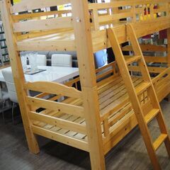 木製二段ベッド　パイン材　スノコ床板　２段ベッド　子供ベッド　子...