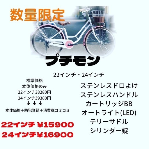格安子供自転車　数量限定　22インチ