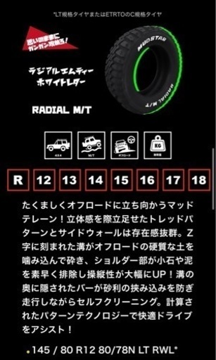 中古品 小売 引取り】PPX12インチホイール＋マッドスター12インチタイヤ×4 