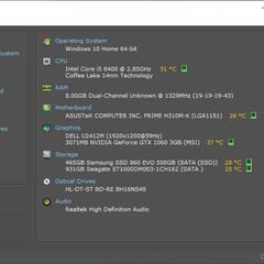 自作ゲーミングPC i5-8400/8GB/GTX1060/SSD/HDD
