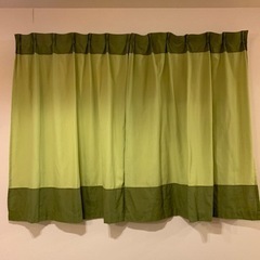 ニトリのカーテン 丈140㎝ グリーン切替