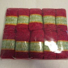 カネボウ毛糸　赤絣　ウール79％　10玉セット　1玉50g