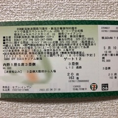 プロ野球　観戦チケット　巨人　横浜　新潟