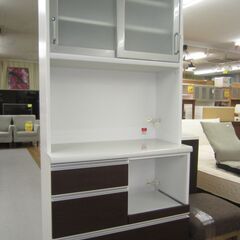 R305 国産 ユーアイ製 キッチンボード、食器棚、幅89cm 美品