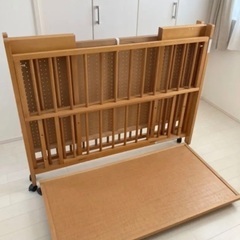 日本製 スリーピー ワンタッチ ベビーベッド 折り畳み 高さ3段...