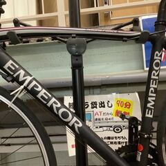 丸石サイクル 自転車 ロードバイク EMPEROR RACING FORCE エンペラーレーシングフォース 25インチ ライト付き ブラック 【ユーズドユーズ名古屋天白店】 J1700