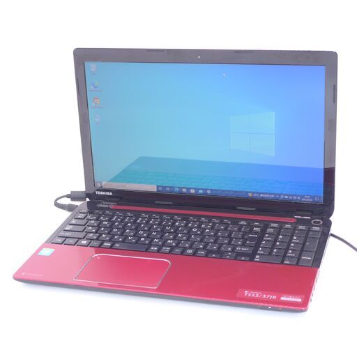 中古美品 新品SSD Wi-Fi有 赤色 ノートパソコン 東芝 T553/37JR 15インチ Celeron 4GB BD-R 無線 Bluetooth カメラ Windows10 Office