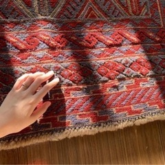 【ヴィンテージラグ】マシュワニ族　絨毯　131×131cm