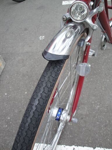 ☆ ブリヂストン 27インチ 3段変速 ママチャリ カゴなし カギ付き レッド 赤 自転車 BRIDGESTONE ブリジストン 札幌 東区 北20条店