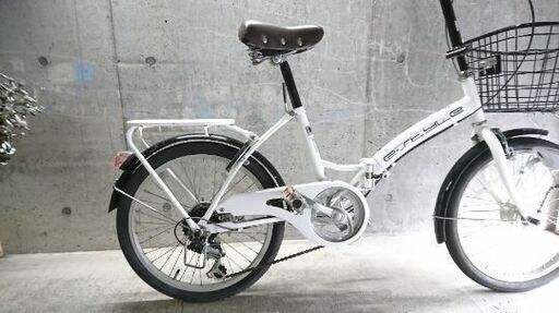 折りたたみ自転車中古 外装6段変速 オートライト ソーラー充電式テールランプ カゴリアキャリア鍵付き タイヤ20インチ 折りたたみ自転車中古 外装6段変速 オートライト ソーラー充電式