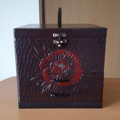 鎌倉彫り　持ち手付きメイクボックス