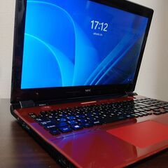 綺麗　赤NEC　高速SSD240 高性能高年式6世代i3搭載　高音質スピーカーメモリ8G ブルーレイ読み書き対応　カメラ内蔵　薄型スリム　Wifi対応 テンキー 綺麗 赤NEC 高速SSD240 高性能高年式6世代i3搭載 高音質