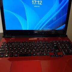 綺麗　赤NEC　高速SSD240 高性能高年式6世代i3搭載　高音質スピーカーメモリ8G ブルーレイ読み書き対応　カメラ内蔵　薄型スリム　Wifi対応 テンキー 綺麗 赤NEC 高速SSD240 高性能高年式6世代i3搭載 高音質