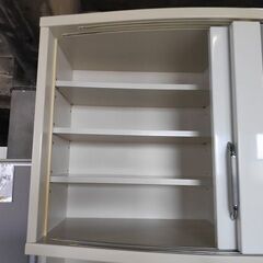 松田家具 白エナメル塗装 キッチンボード 食器棚『中古使用感あり 