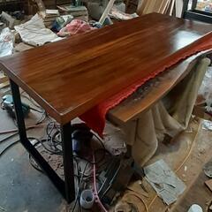 アサン杉　継ぎ板　最高級　ダイニングテーブル　アイアン