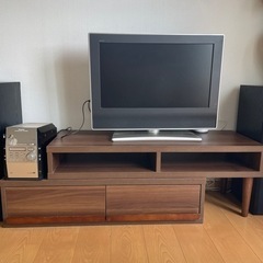 オシャレでシンプルなスライド式　木製テレビボード　テレビ台