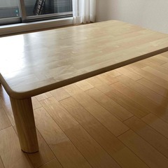天然木の座卓（折り畳み可、ローテーブル）をお譲りします