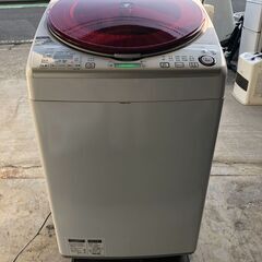 SHARP 洗濯乾燥機 ES-TX840-R 高濃度プラズマクラスター7000搭載■8/4.5kg 穴なしサイクロン洗浄 2015年製